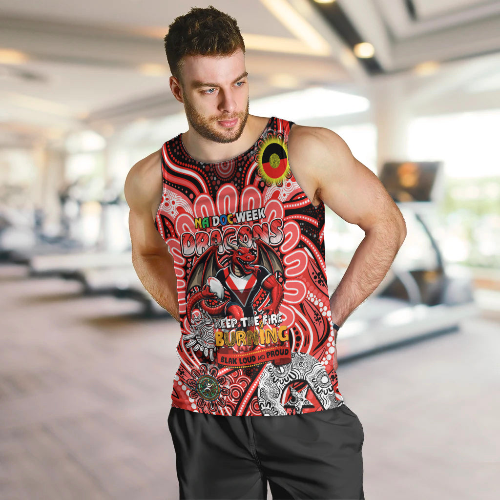 Custom NAIDOC Week 2024 Dragons Men Tank Top Mascot Rugby - Vibe Hoodie Shop