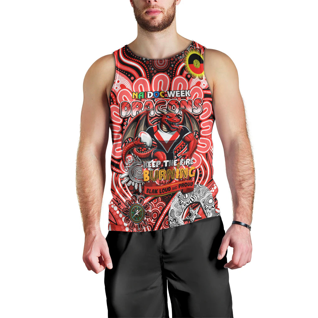 Custom NAIDOC Week 2024 Dragons Men Tank Top Mascot Rugby - Vibe Hoodie Shop