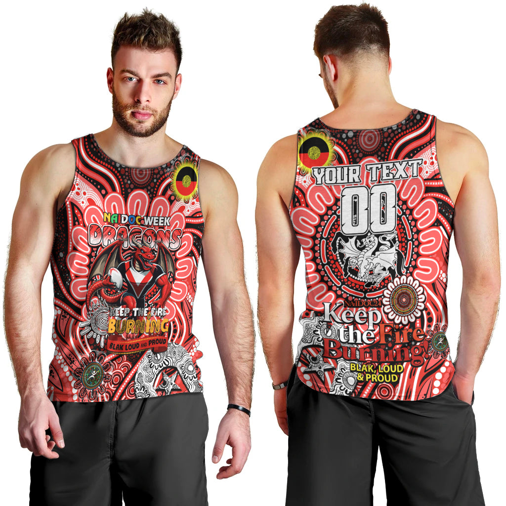 Custom NAIDOC Week 2024 Dragons Men Tank Top Mascot Rugby - Vibe Hoodie Shop