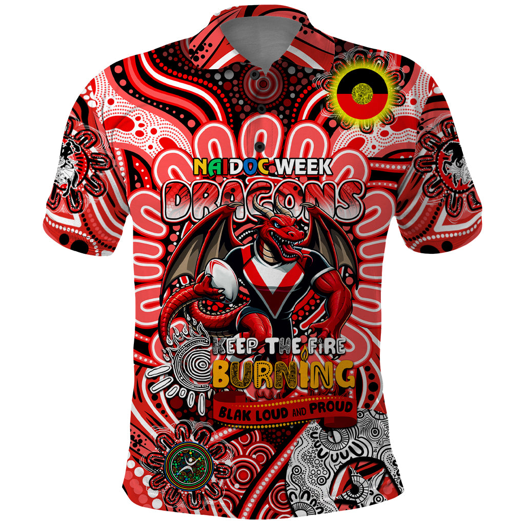 Custom NAIDOC Week 2024 Dragons Polo Shirt Mascot Rugby - Vibe Hoodie Shop