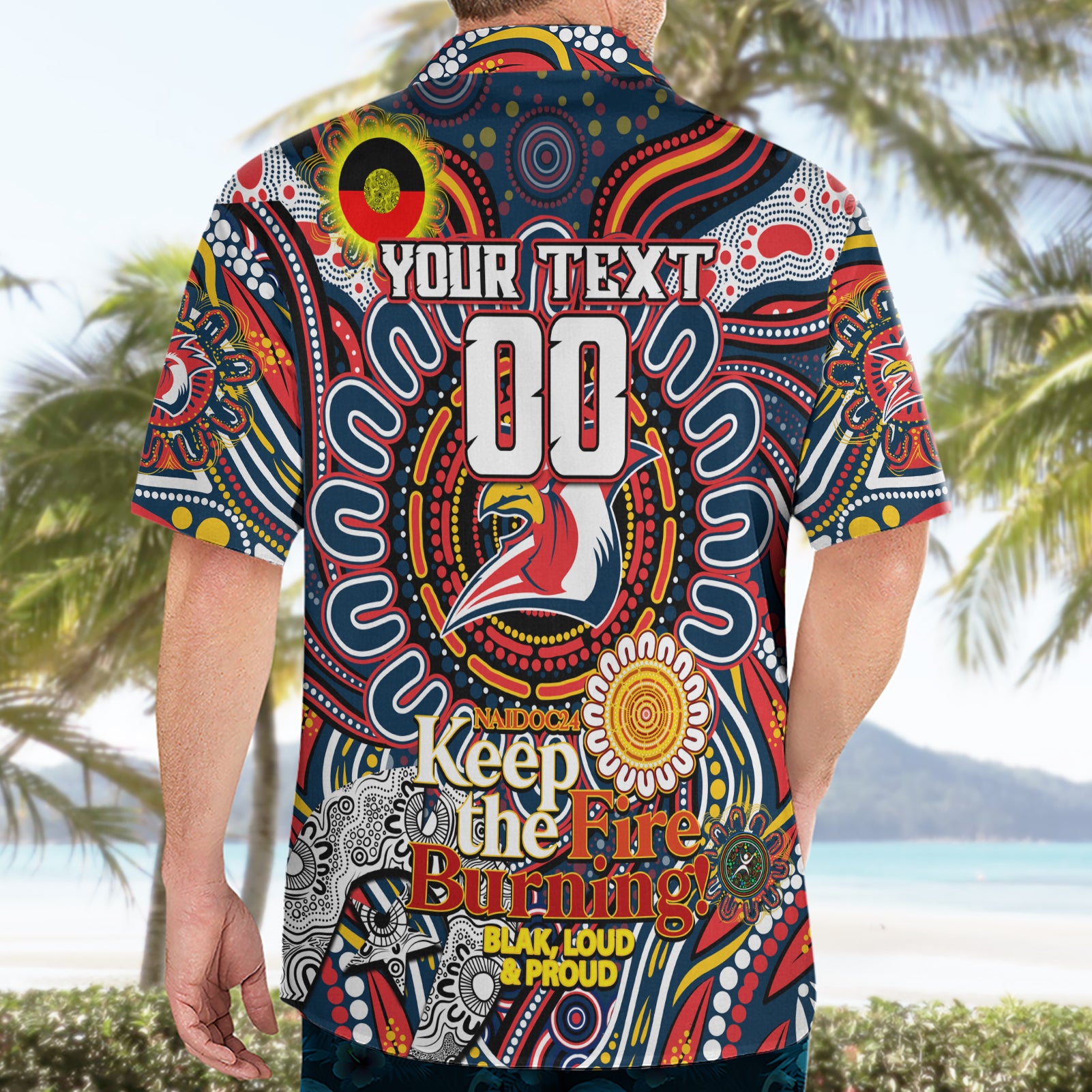 Custom NAIDOC Week 2024 Roosters Hawaiian Shirt Mascot Rugby - Vibe Hoodie Shop