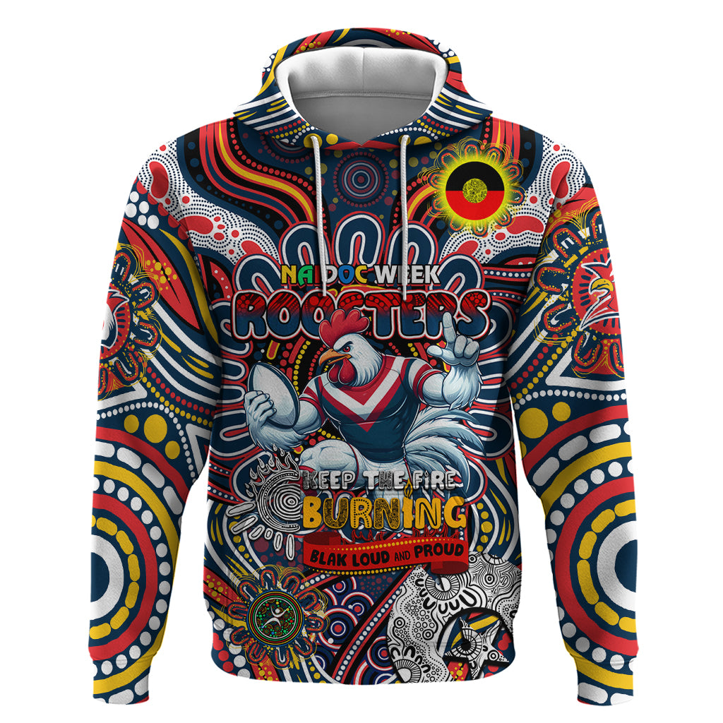 Custom NAIDOC Week 2024 Roosters Hoodie Mascot Rugby - Vibe Hoodie Shop