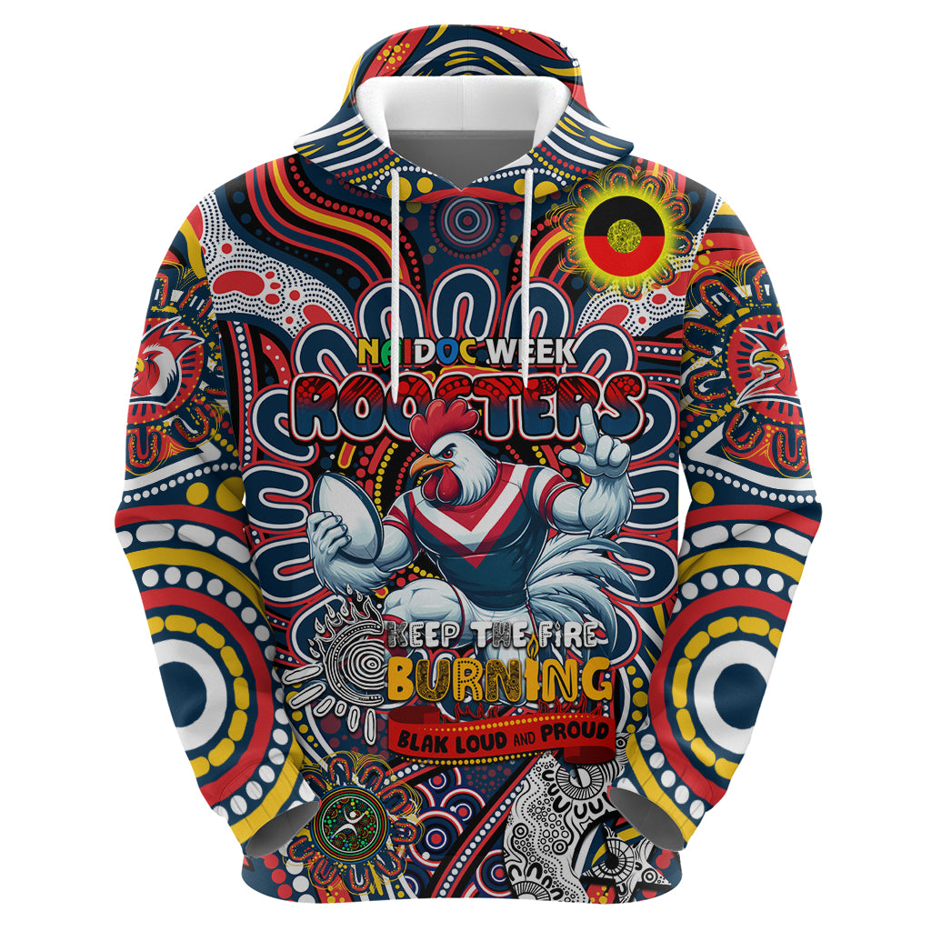 Custom NAIDOC Week 2024 Roosters Hoodie Mascot Rugby - Vibe Hoodie Shop