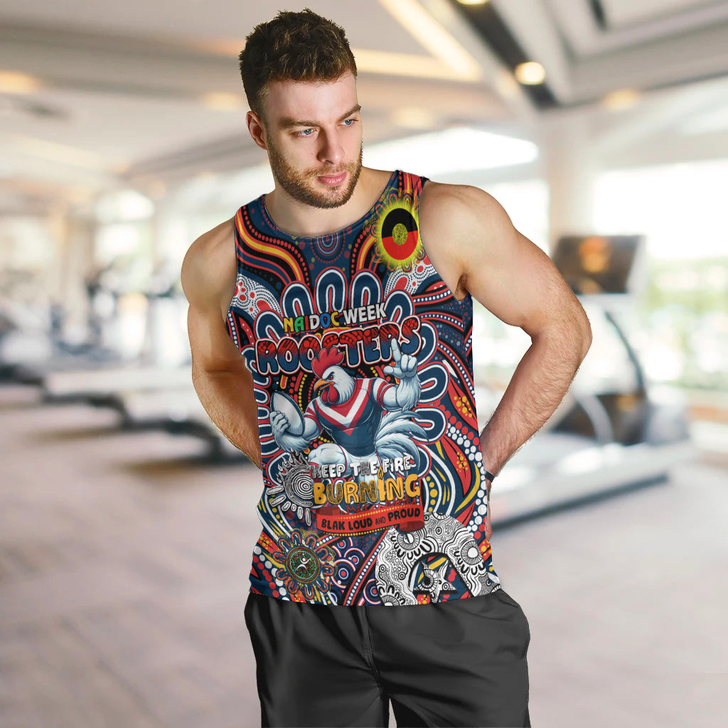 Custom NAIDOC Week 2024 Roosters Men Tank Top Mascot Rugby - Vibe Hoodie Shop