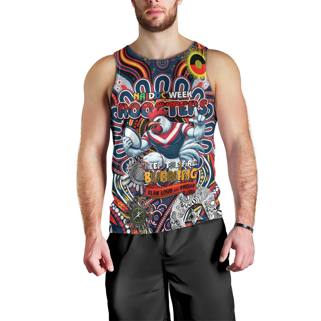 Custom NAIDOC Week 2024 Roosters Men Tank Top Mascot Rugby - Vibe Hoodie Shop