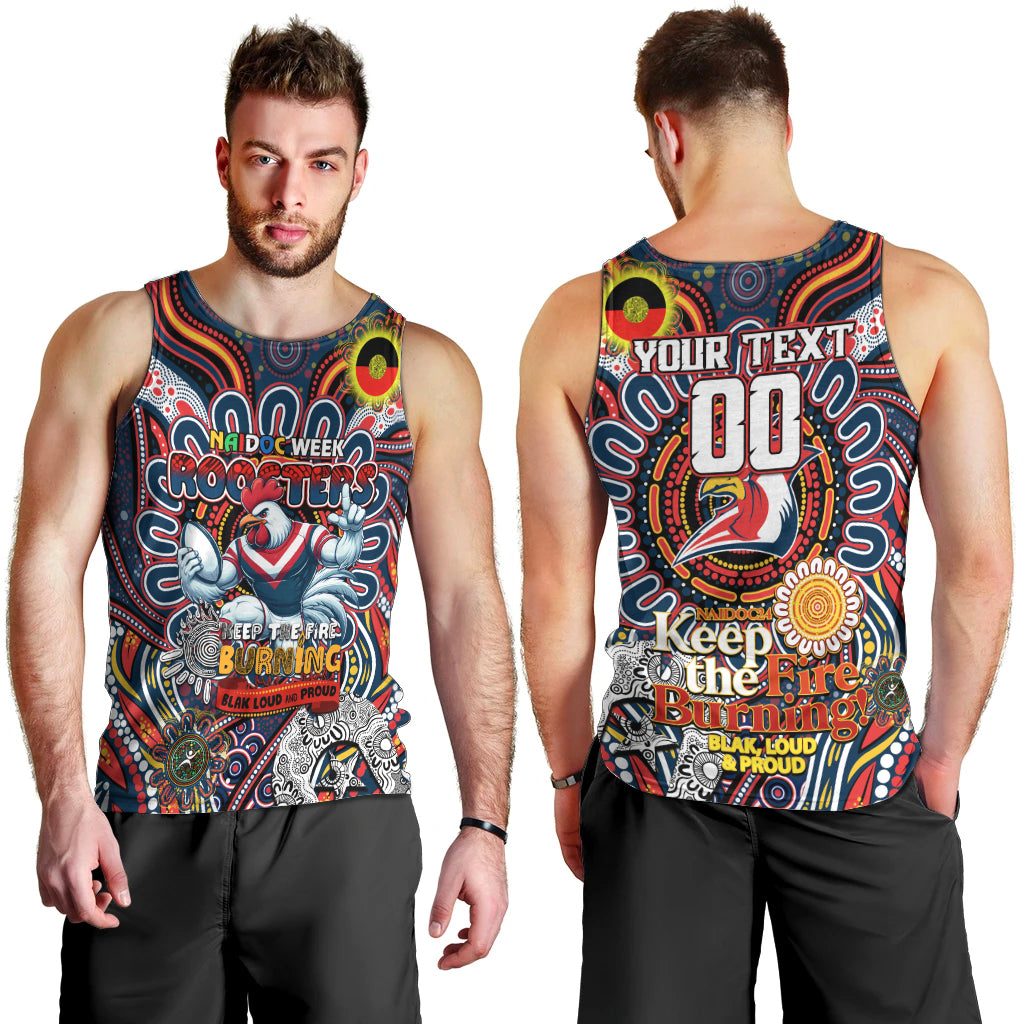 Custom NAIDOC Week 2024 Roosters Men Tank Top Mascot Rugby - Vibe Hoodie Shop