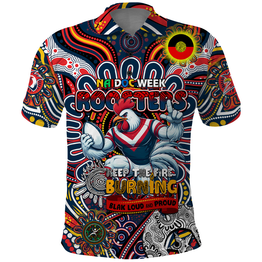 Custom NAIDOC Week 2024 Roosters Polo Shirt Mascot Rugby - Vibe Hoodie Shop