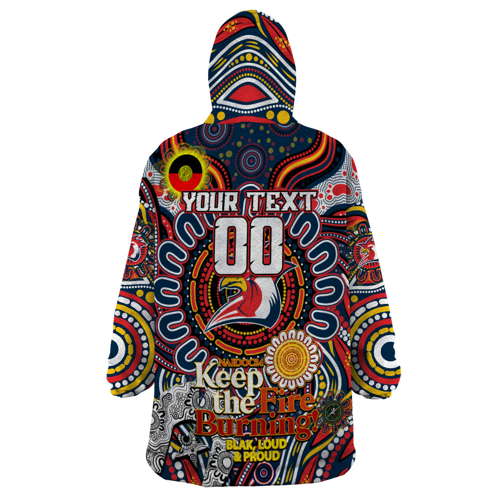 Custom NAIDOC Week 2024 Roosters Wearable Blanket Hoodie Mascot Rugby - Vibe Hoodie Shop