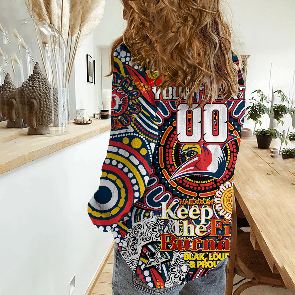 Custom NAIDOC Week 2024 Roosters Women Casual Shirt Mascot Rugby - Vibe Hoodie Shop