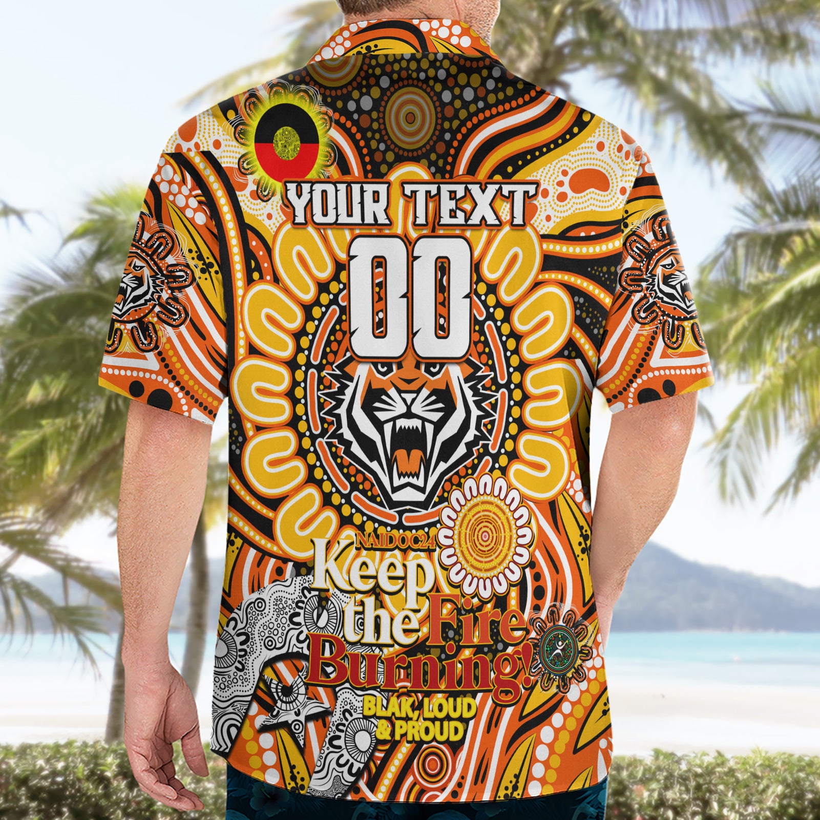 Custom NAIDOC Week 2024 Tigers Hawaiian Shirt Mascot Rugby - Vibe Hoodie Shop