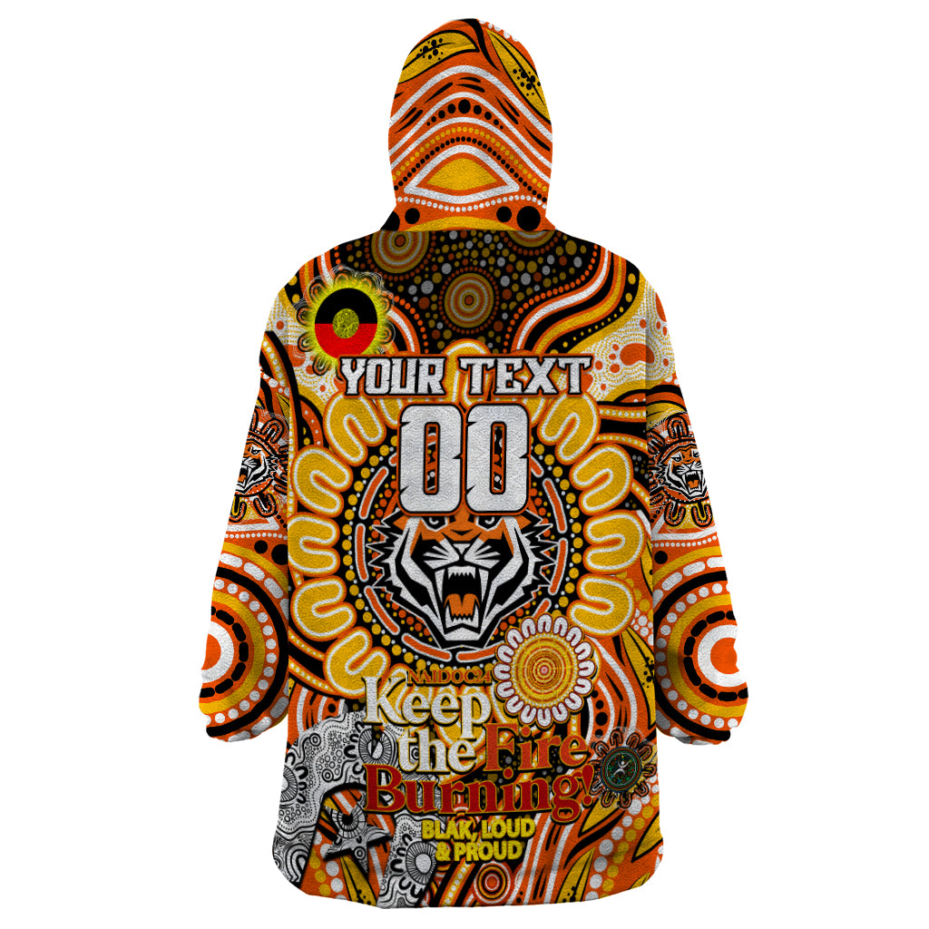 Custom NAIDOC Week 2024 Tigers Wearable Blanket Hoodie Mascot Rugby - Vibe Hoodie Shop