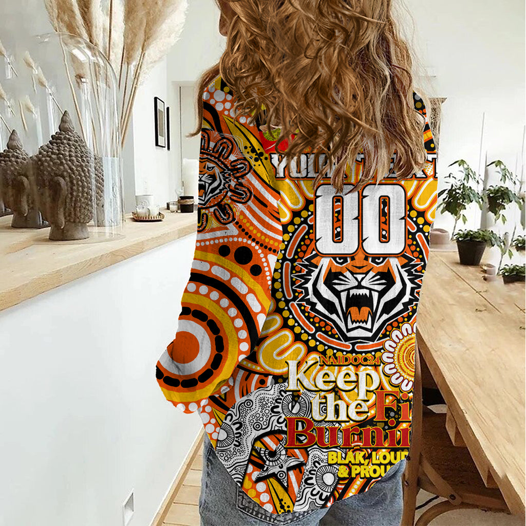 Custom NAIDOC Week 2024 Tigers Women Casual Shirt Mascot Rugby - Vibe Hoodie Shop
