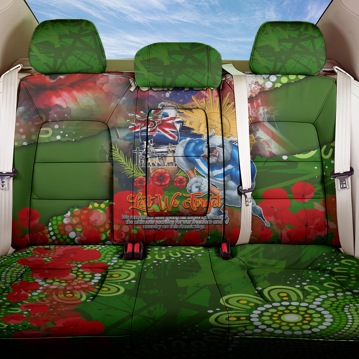 Personalised Australia Rugby Raiders ANZAC Back Car Seat Cover Canberra Scratch Style DT02