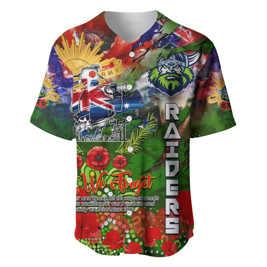 Personalised Australia Rugby Raiders ANZAC Baseball Jersey Canberra Scratch Style - Vibe Hoodie Shop