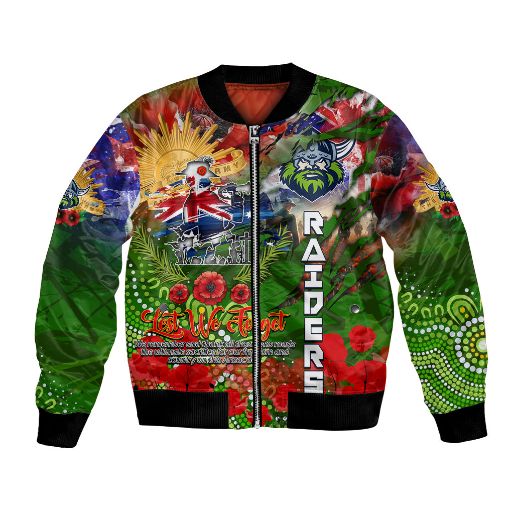 Personalised Australia Rugby Raiders ANZAC Bomber Jacket Canberra Scratch Style - Vibe Hoodie Shop