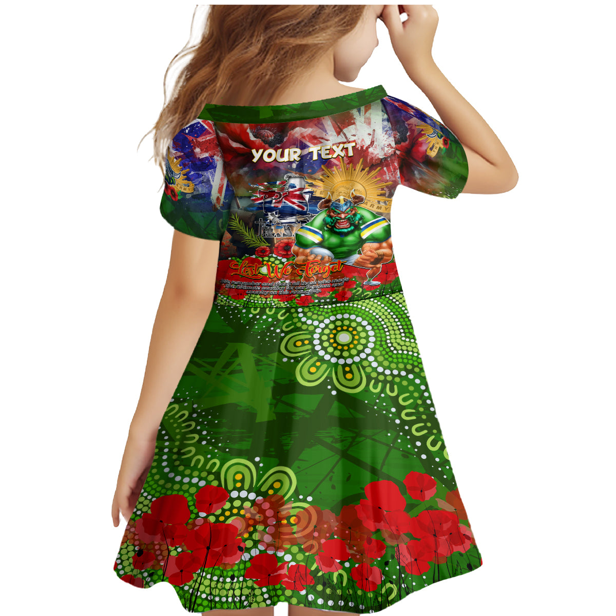 Personalised Australia Rugby Raiders ANZAC Family Matching Mermaid Dress and Hawaiian Shirt Canberra Scratch Style DT02