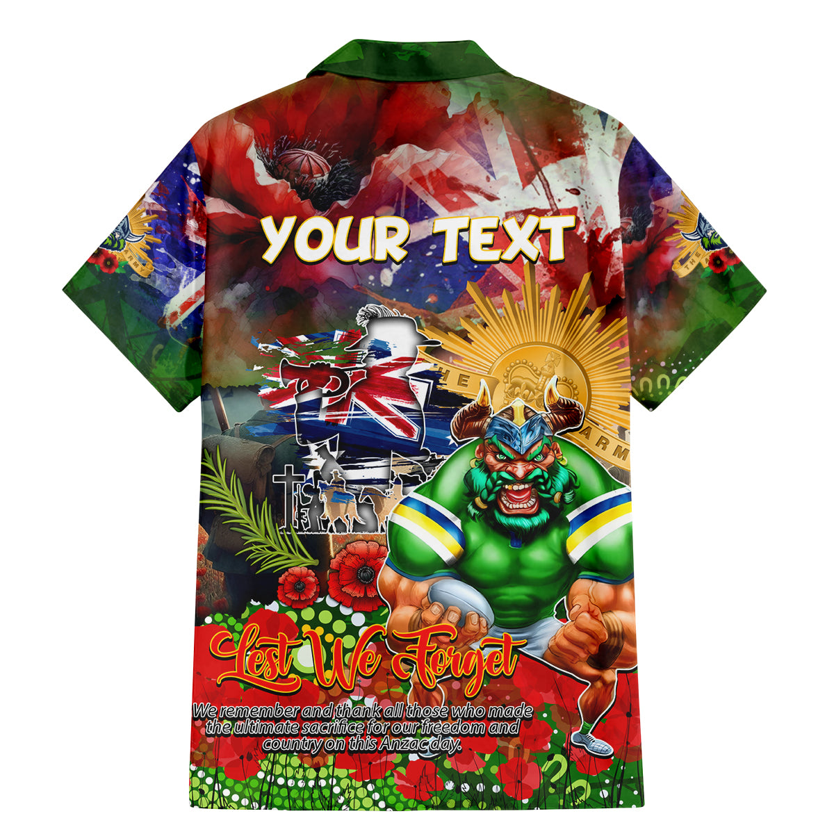 Personalised Australia Rugby Raiders ANZAC Family Matching Mermaid Dress and Hawaiian Shirt Canberra Scratch Style DT02