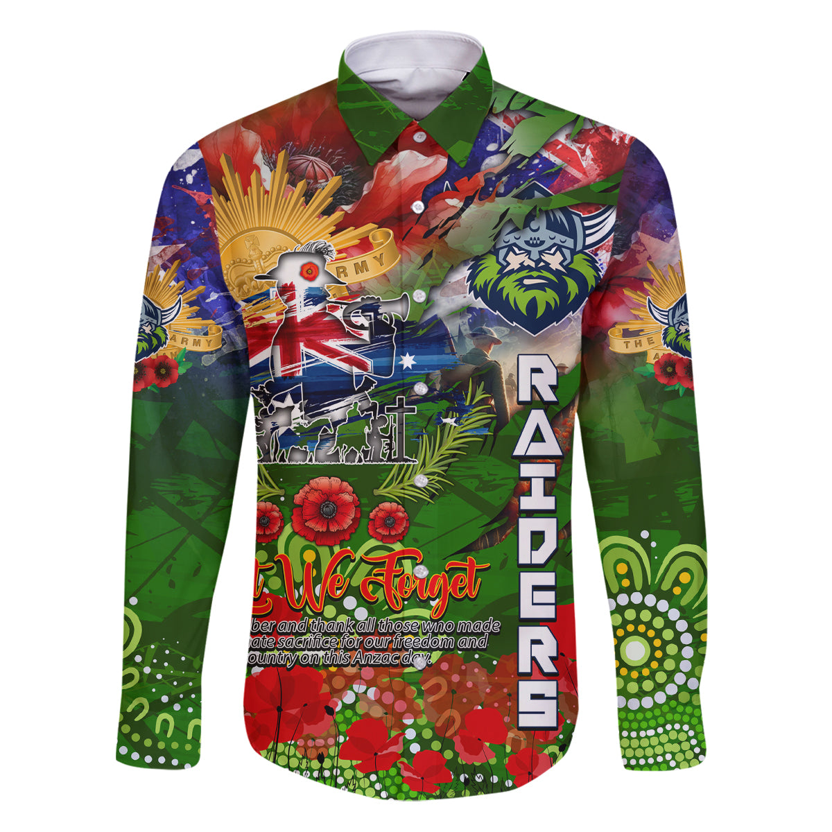 Personalised Australia Rugby Raiders ANZAC Family Matching Puletasi and Hawaiian Shirt Canberra Scratch Style DT02