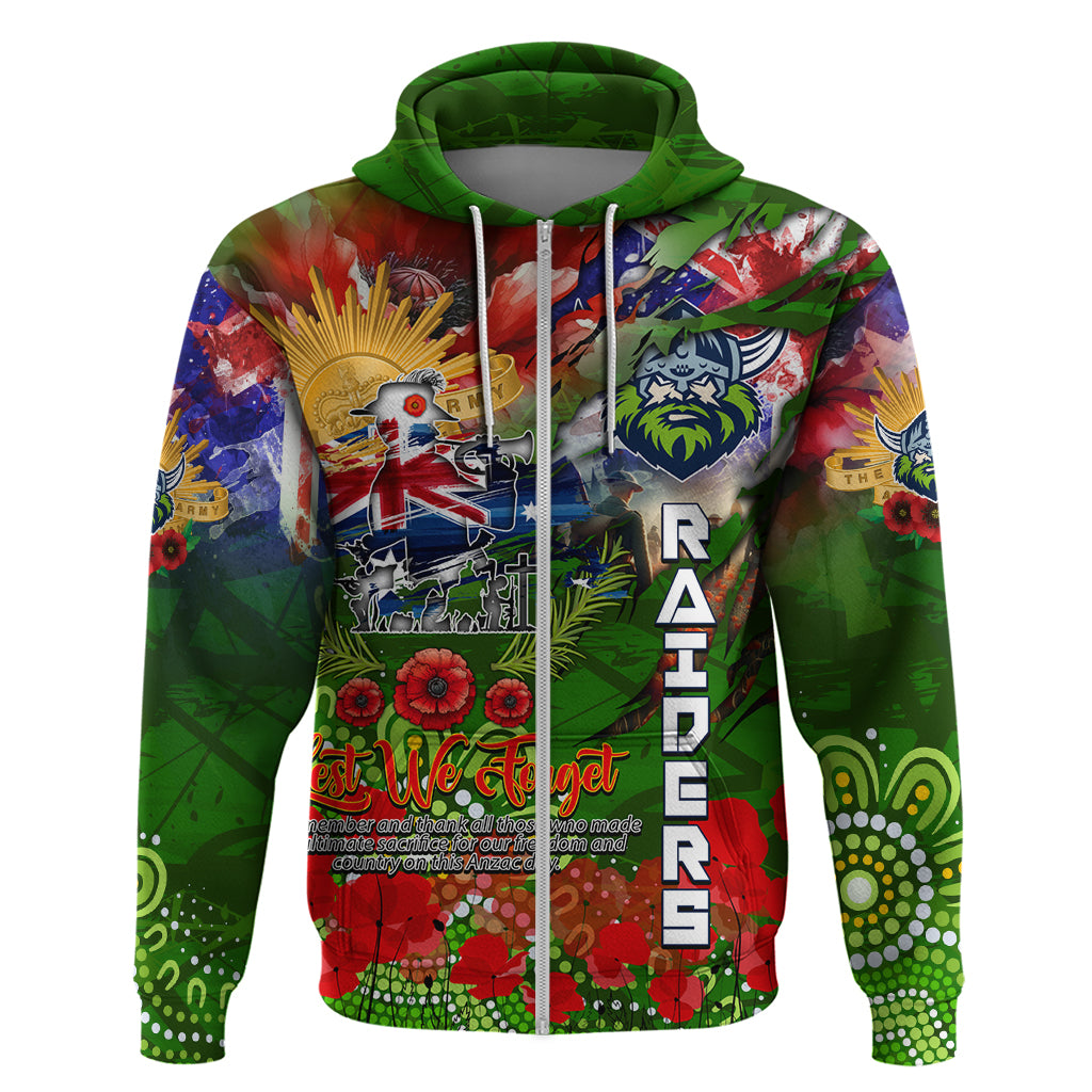 Personalised Australia Rugby Raiders ANZAC Hoodie Canberra Scratch Style - Vibe Hoodie Shop
