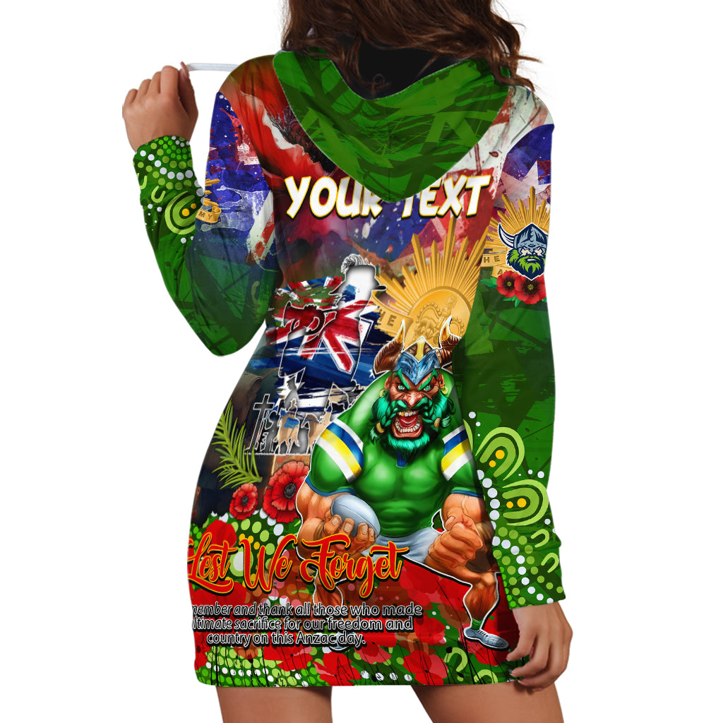 Personalised Australia Rugby Raiders ANZAC Hoodie Dress Canberra Scratch Style - Vibe Hoodie Shop