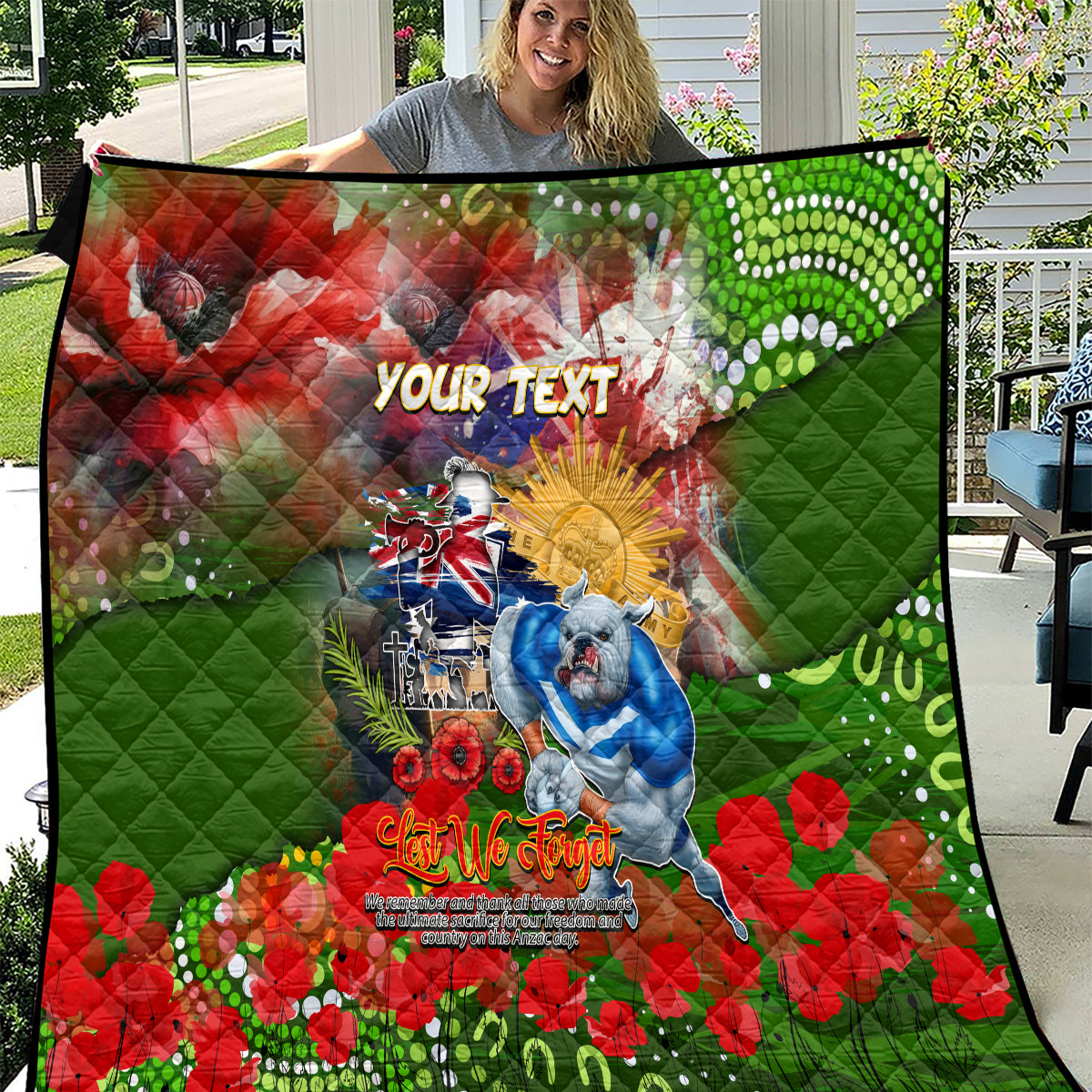 Personalised Australia Rugby Raiders ANZAC Quilt Canberra Scratch Style - Vibe Hoodie Shop