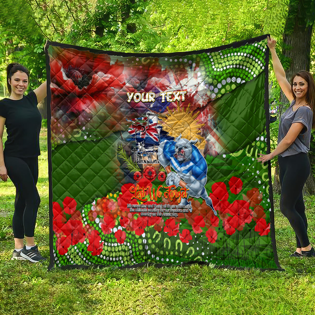 Personalised Australia Rugby Raiders ANZAC Quilt Canberra Scratch Style - Vibe Hoodie Shop