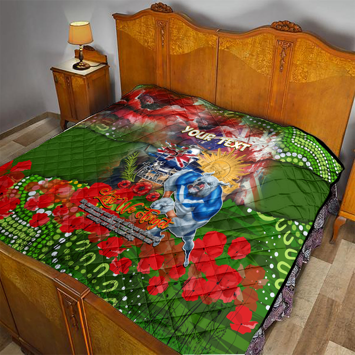 Personalised Australia Rugby Raiders ANZAC Quilt Canberra Scratch Style - Vibe Hoodie Shop