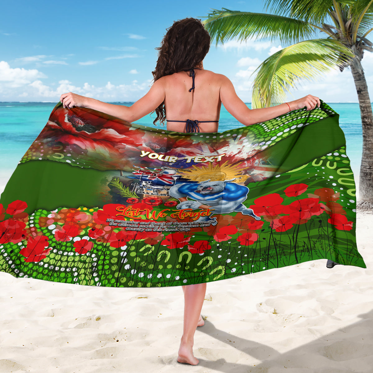 Personalised Australia Rugby Raiders ANZAC Sarong Canberra Scratch Style - Vibe Hoodie Shop