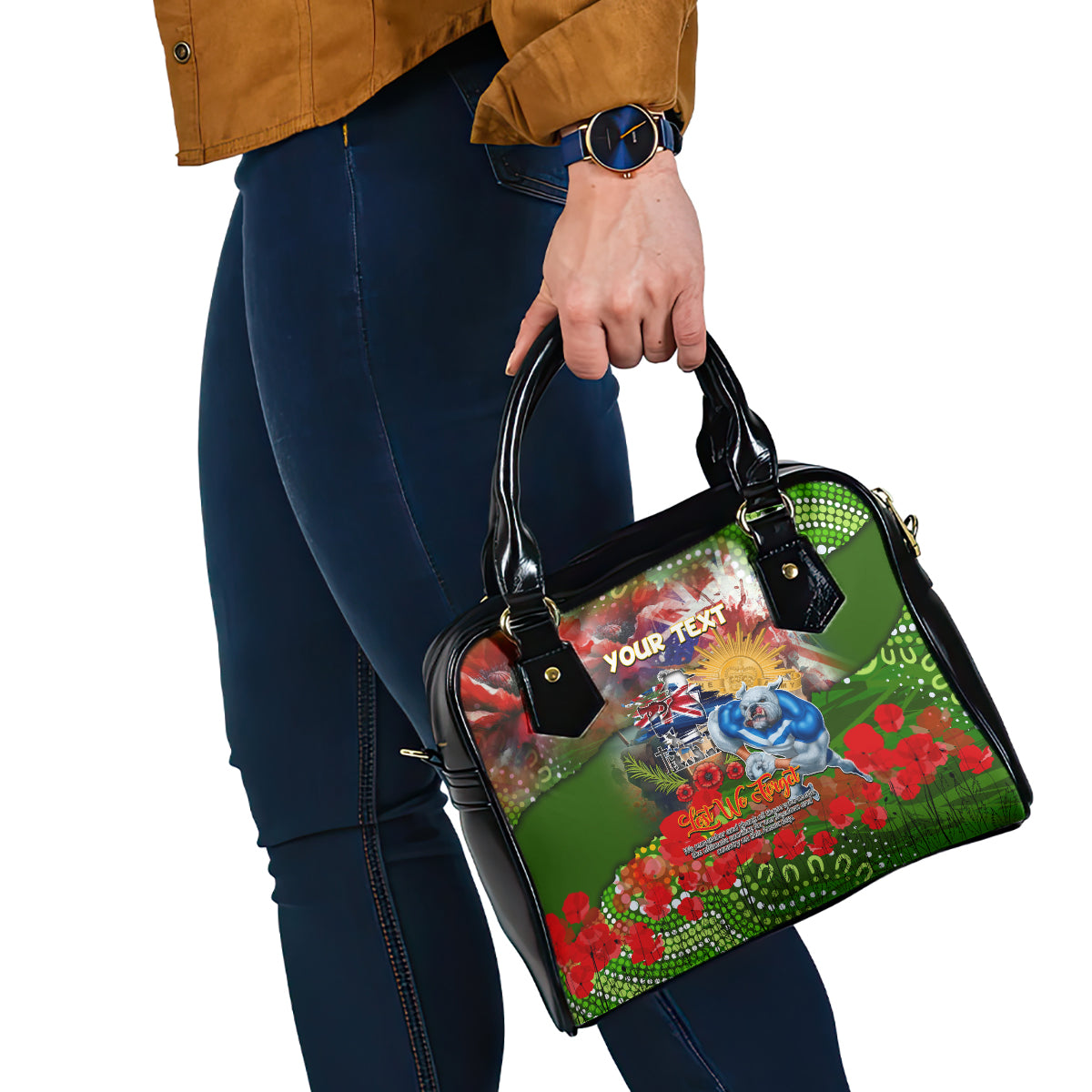 Personalised Australia Rugby Raiders ANZAC Shoulder Handbag Canberra Scratch Style - Vibe Hoodie Shop