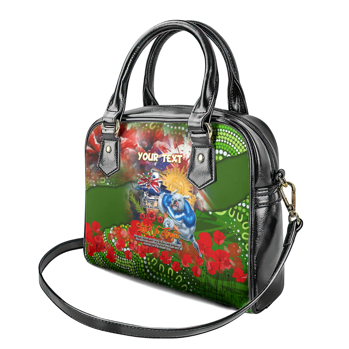 Personalised Australia Rugby Raiders ANZAC Shoulder Handbag Canberra Scratch Style - Vibe Hoodie Shop
