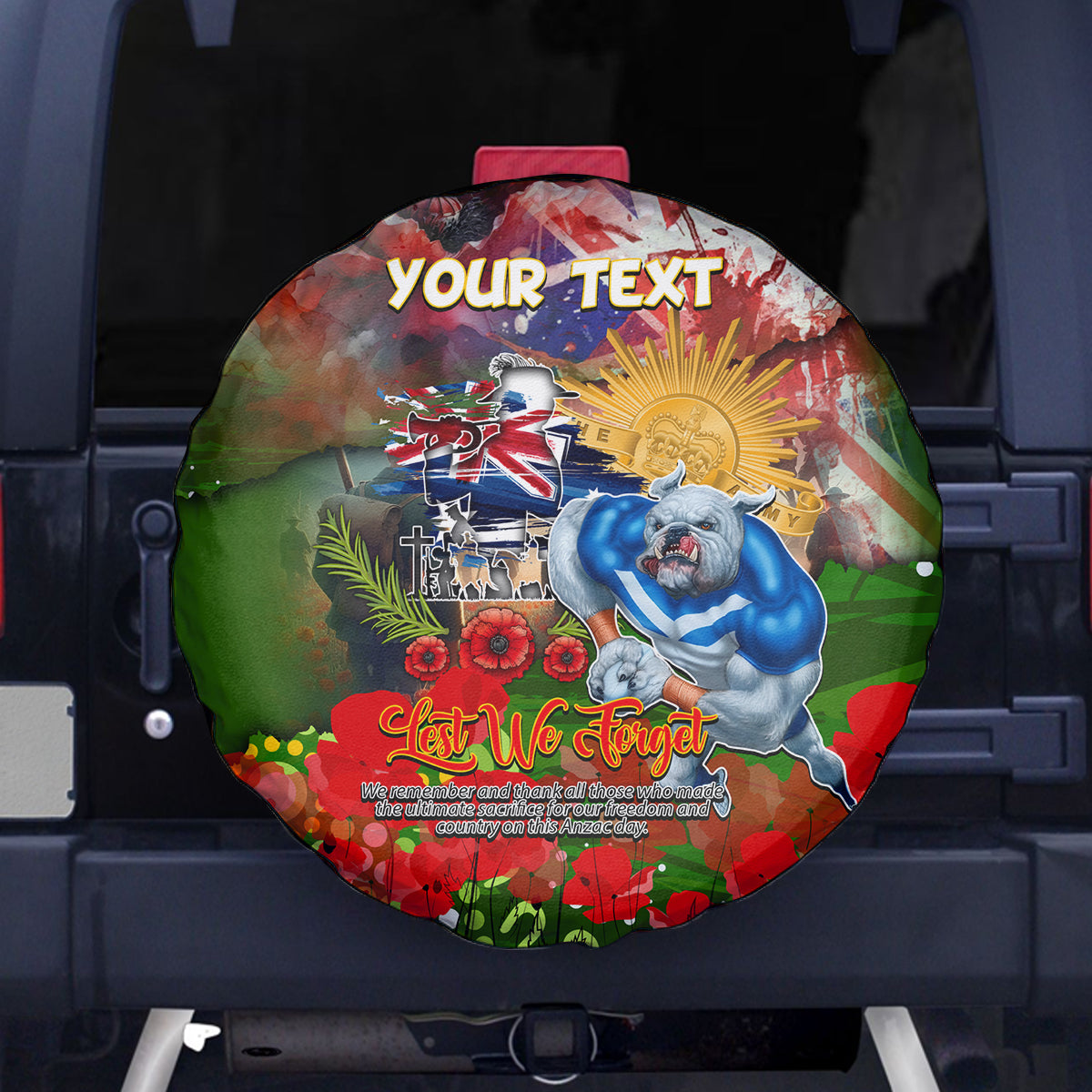 Personalised Australia Rugby Raiders ANZAC Spare Tire Cover Canberra Scratch Style - Vibe Hoodie Shop