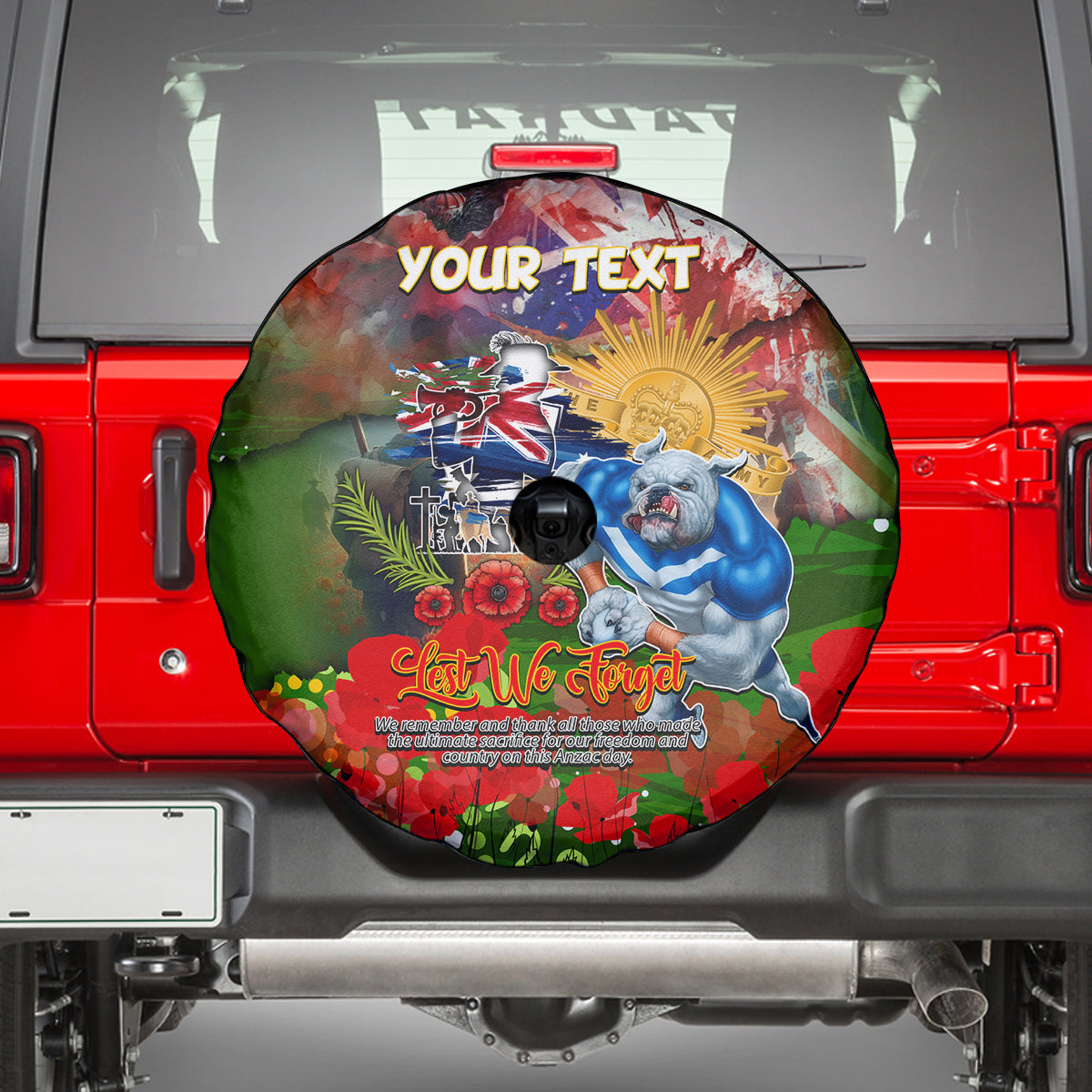 Personalised Australia Rugby Raiders ANZAC Spare Tire Cover Canberra Scratch Style - Vibe Hoodie Shop
