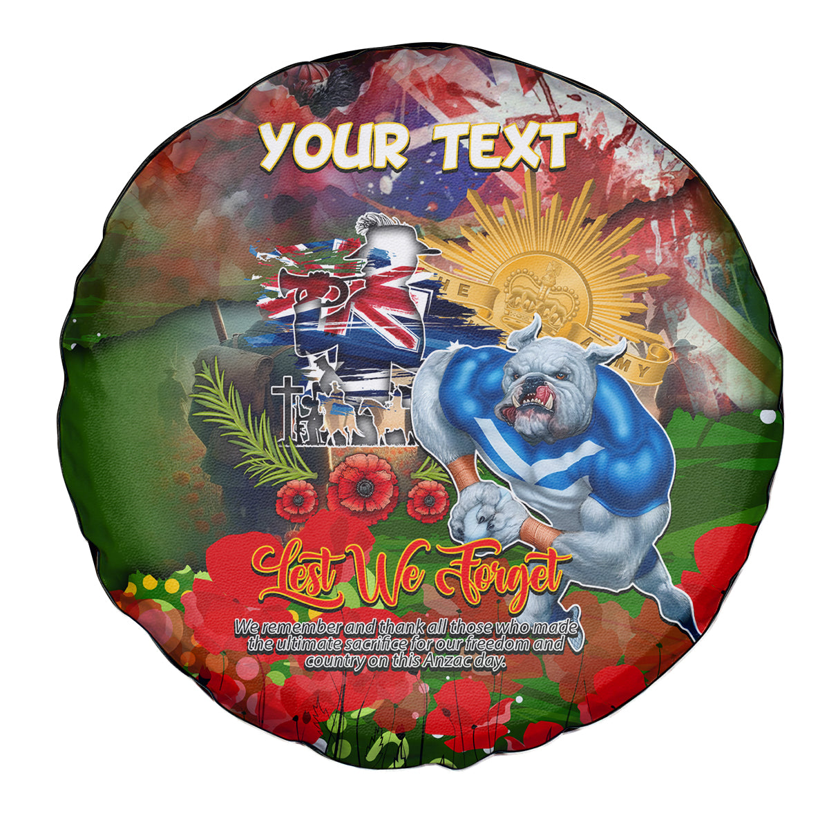Personalised Australia Rugby Raiders ANZAC Spare Tire Cover Canberra Scratch Style - Vibe Hoodie Shop