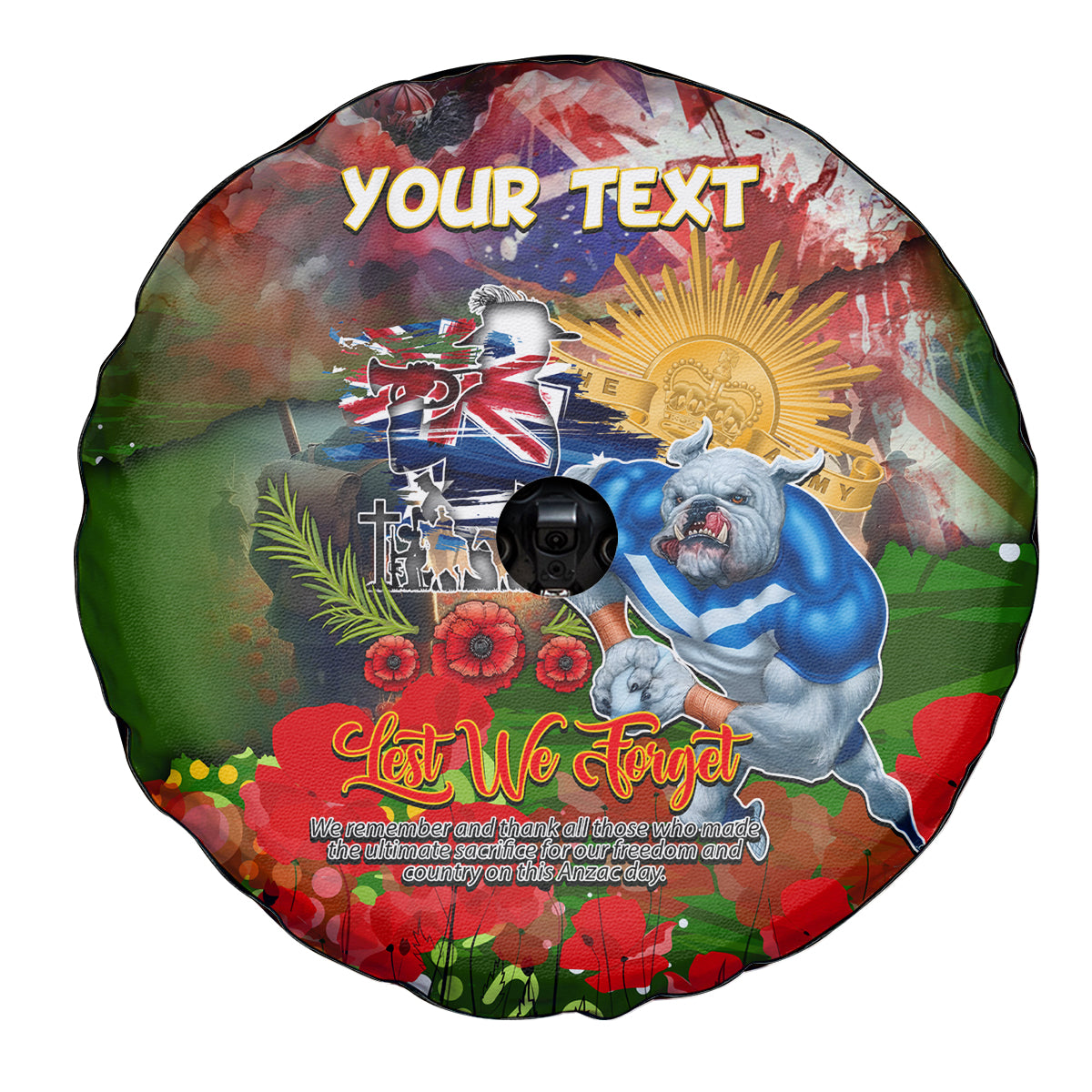 Personalised Australia Rugby Raiders ANZAC Spare Tire Cover Canberra Scratch Style - Vibe Hoodie Shop