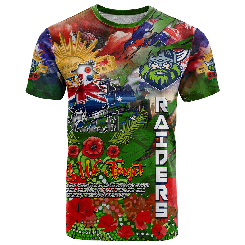 Personalised Australia Rugby Raiders ANZAC T Shirt Canberra Scratch Style - Vibe Hoodie Shop