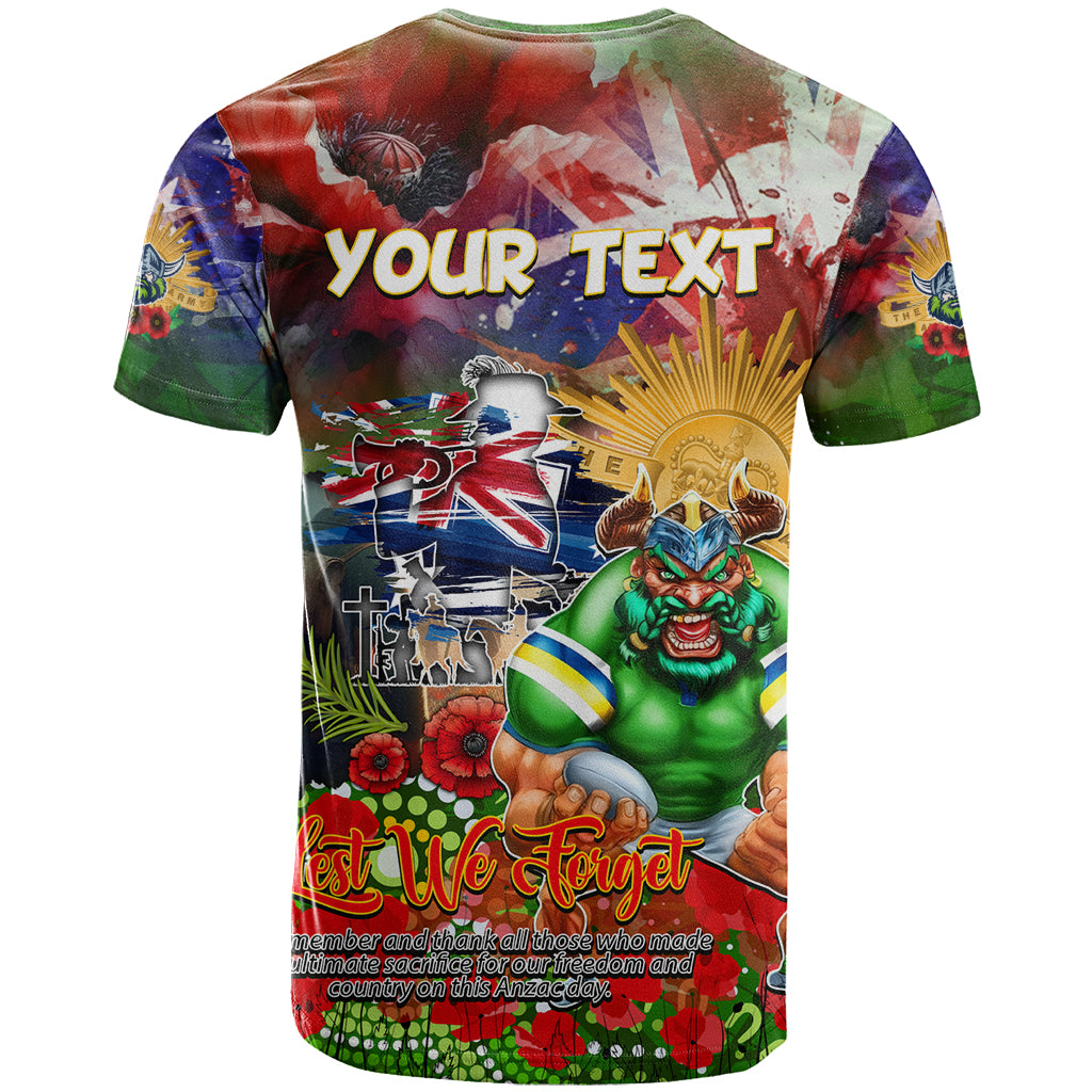 Personalised Australia Rugby Raiders ANZAC T Shirt Canberra Scratch Style - Vibe Hoodie Shop
