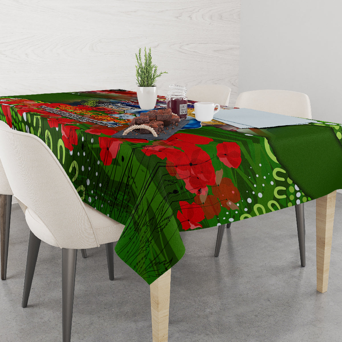 Personalised Australia Rugby Raiders ANZAC Tablecloth Canberra Scratch Style