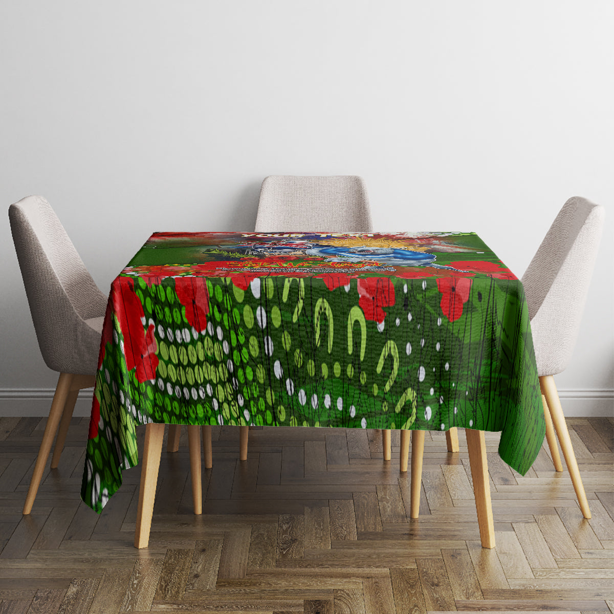 Personalised Australia Rugby Raiders ANZAC Tablecloth Canberra Scratch Style
