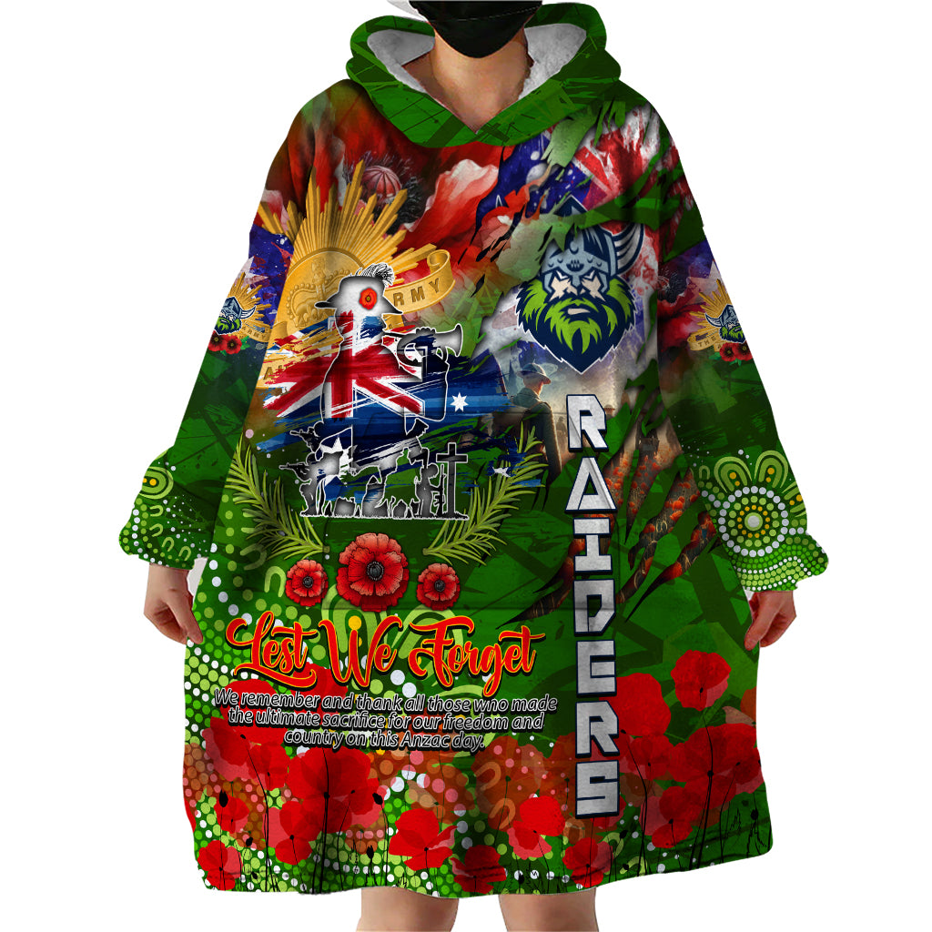 Personalised Australia Rugby Raiders ANZAC Wearable Blanket Hoodie Canberra Scratch Style - Vibe Hoodie Shop