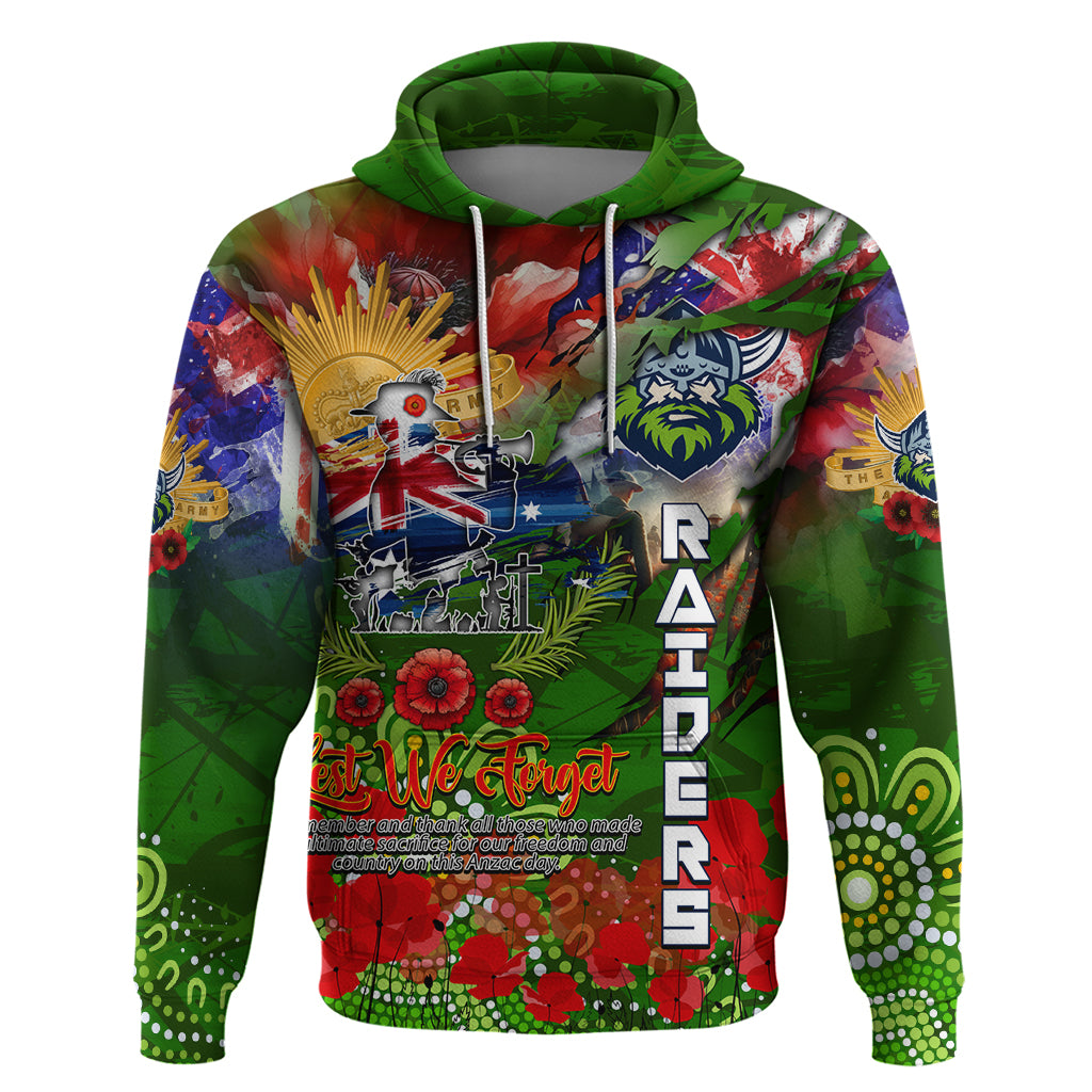 Personalised Australia Rugby Raiders ANZAC Zip Hoodie Canberra Scratch Style - Vibe Hoodie Shop