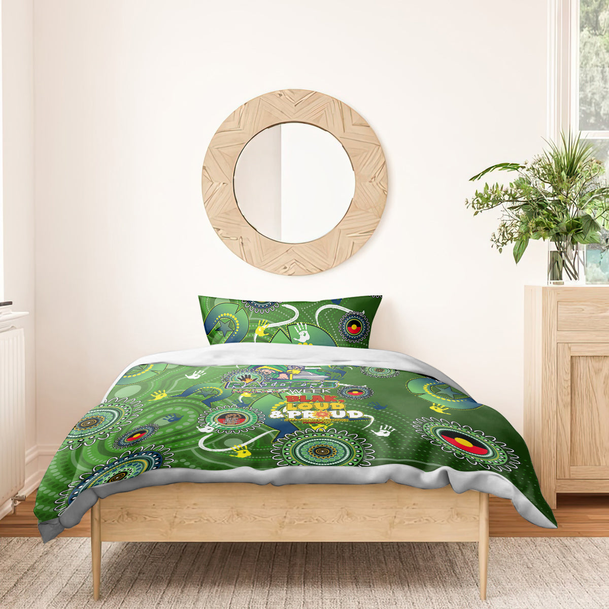 Personalised NAIDOC Week 2024 Raiders Bedding Set Australia Fire Burning - Vibe Hoodie Shop