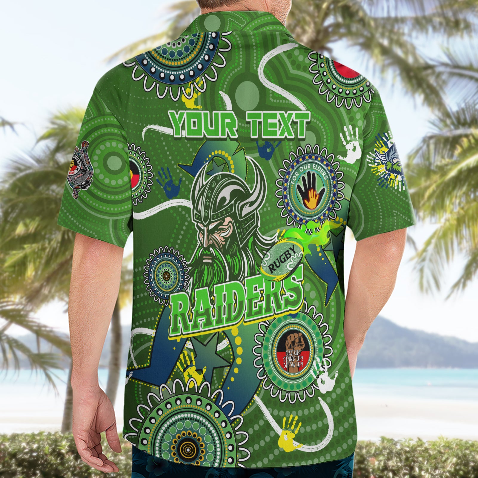 Personalised NAIDOC Week 2024 Raiders Hawaiian Shirt Australia Fire Burning - Vibe Hoodie Shop