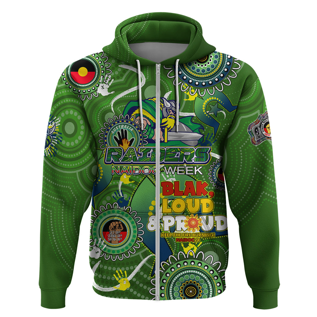 Personalised NAIDOC Week 2024 Raiders Hoodie Australia Fire Burning - Vibe Hoodie Shop