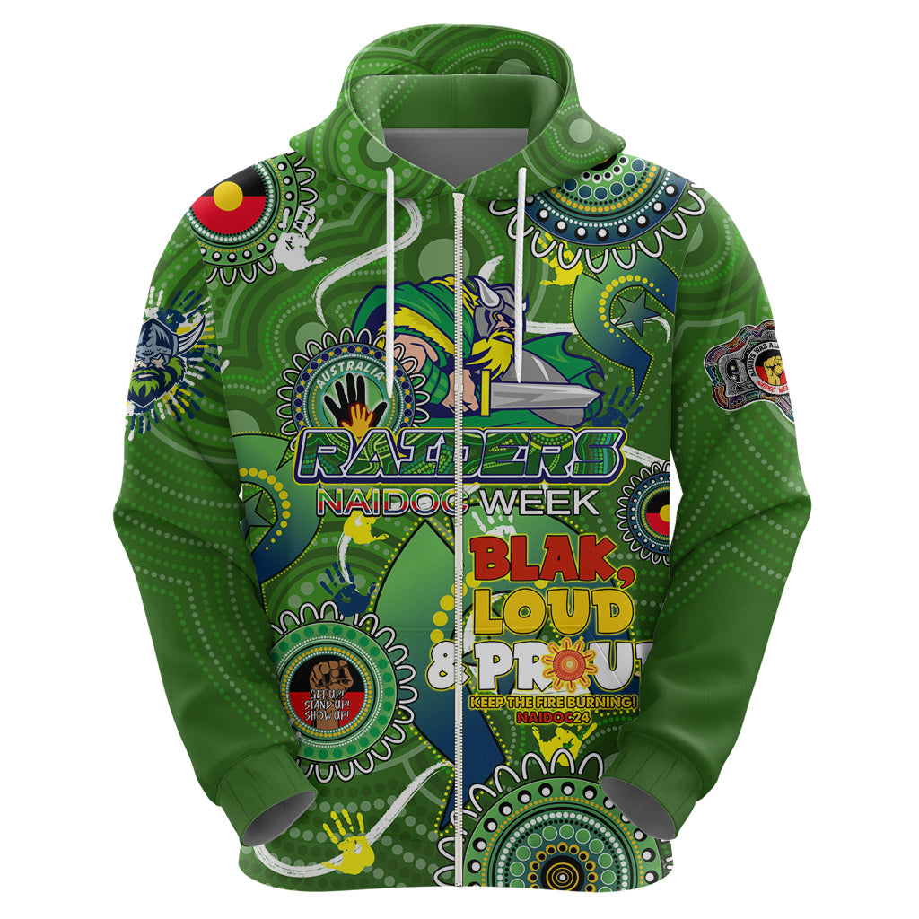 Personalised NAIDOC Week 2024 Raiders Hoodie Australia Fire Burning - Vibe Hoodie Shop
