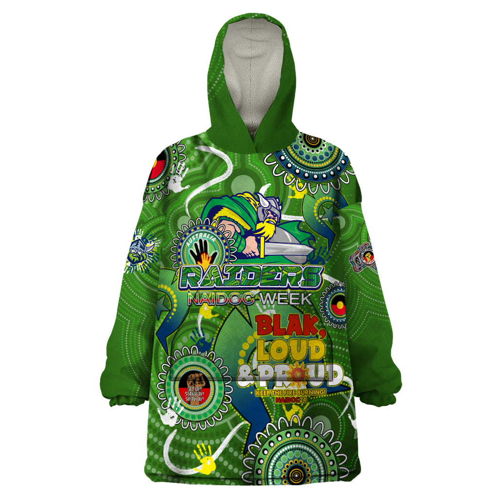 Personalised NAIDOC Week 2024 Raiders Wearable Blanket Hoodie Australia Fire Burning - Vibe Hoodie Shop