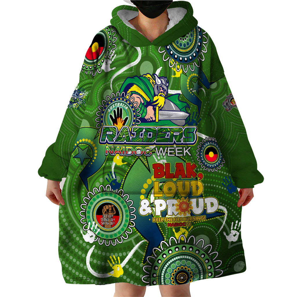 Personalised NAIDOC Week 2024 Raiders Wearable Blanket Hoodie Australia Fire Burning - Vibe Hoodie Shop