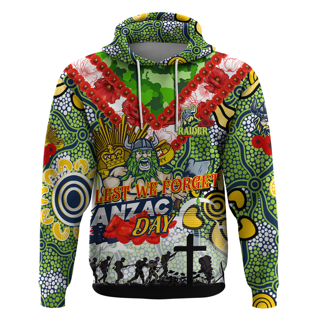 Personalised Raiders ANZAC Day Hoodie Aboriginal Rising Sun - Vibe Hoodie Shop