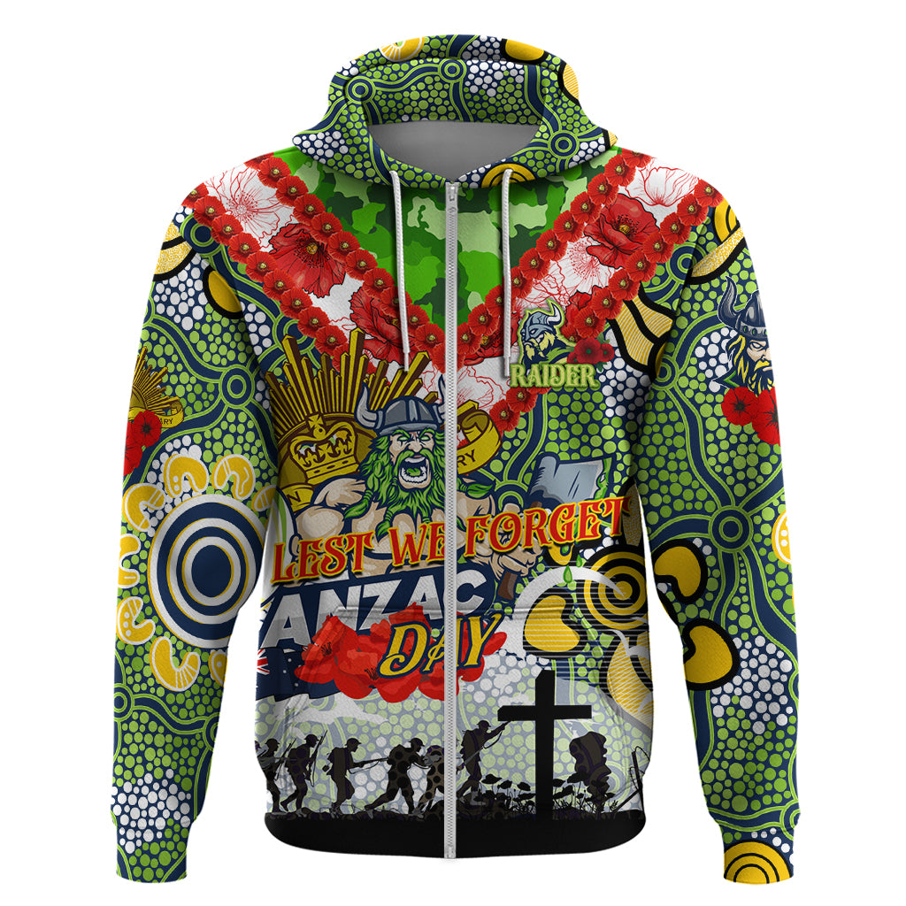 Personalised Raiders ANZAC Day Hoodie Aboriginal Rising Sun - Vibe Hoodie Shop