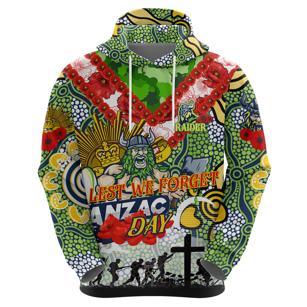 Personalised Raiders ANZAC Day Hoodie Aboriginal Rising Sun - Vibe Hoodie Shop