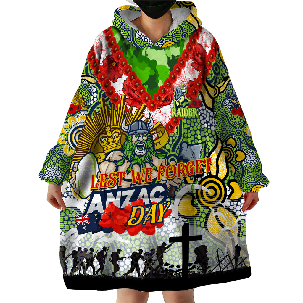 Personalised Raiders ANZAC Day Wearable Blanket Hoodie Aboriginal Rising Sun - Vibe Hoodie Shop